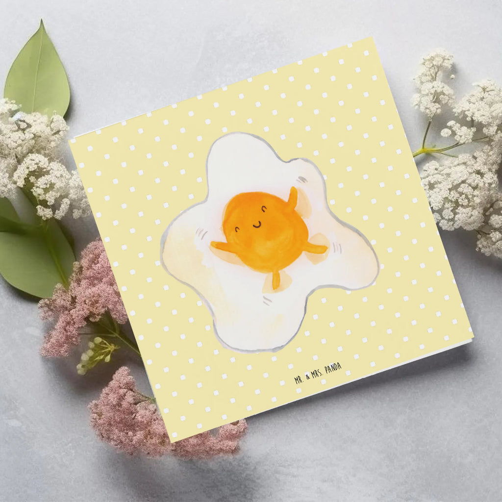 Deluxe Karte Spiegelei Ei faltkarte, Glückwunschkarte, Klappkarte, Grußkarte, doppelkarte, Lustige Sprüche, Gute Laune, Tiere, Tiermotive, Ei, Tag, Liebe, Glücklich, Spiegelei, Schön