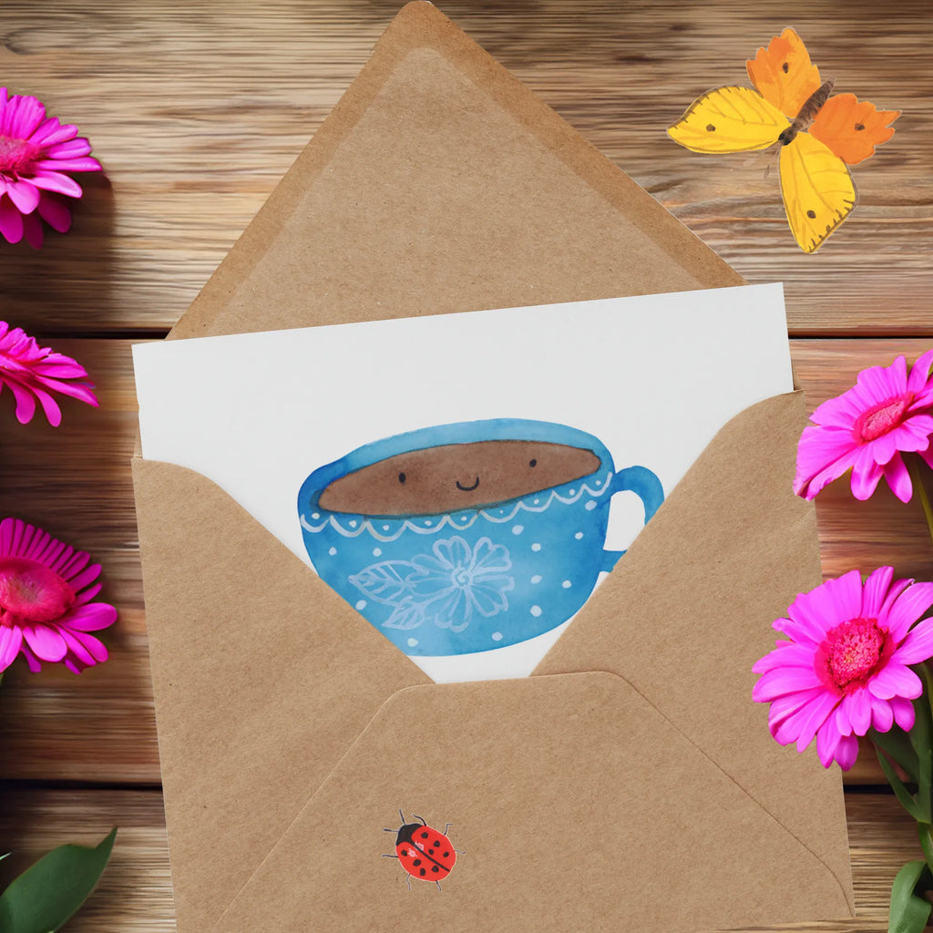 Deluxe Card Coffee Cup faltkarte, doppelkarte, anlasskarte, Grußkarte, Glückwunschkarte, Klappkarte, Tiermotive, Gute Laune, Tiere, Lustige Sprüche, Liebe, Genuss, Tasse, Geschmack, Glücklich, Kaffee