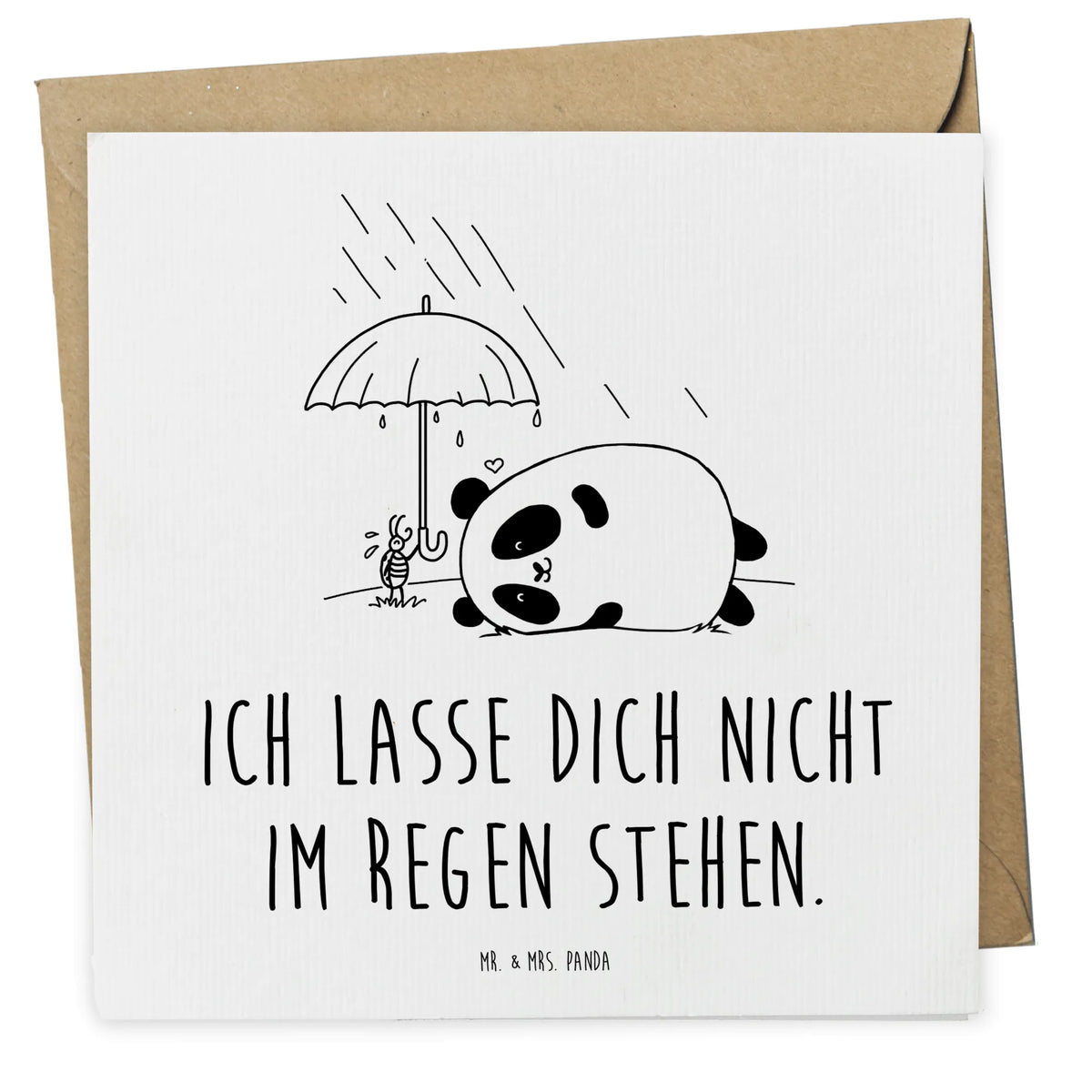 Deluxe Karte Panda Freundschaft anlasskarte, Klappkarte, doppelkarte, faltkarte, Glückwunschkarte, Grußkarte