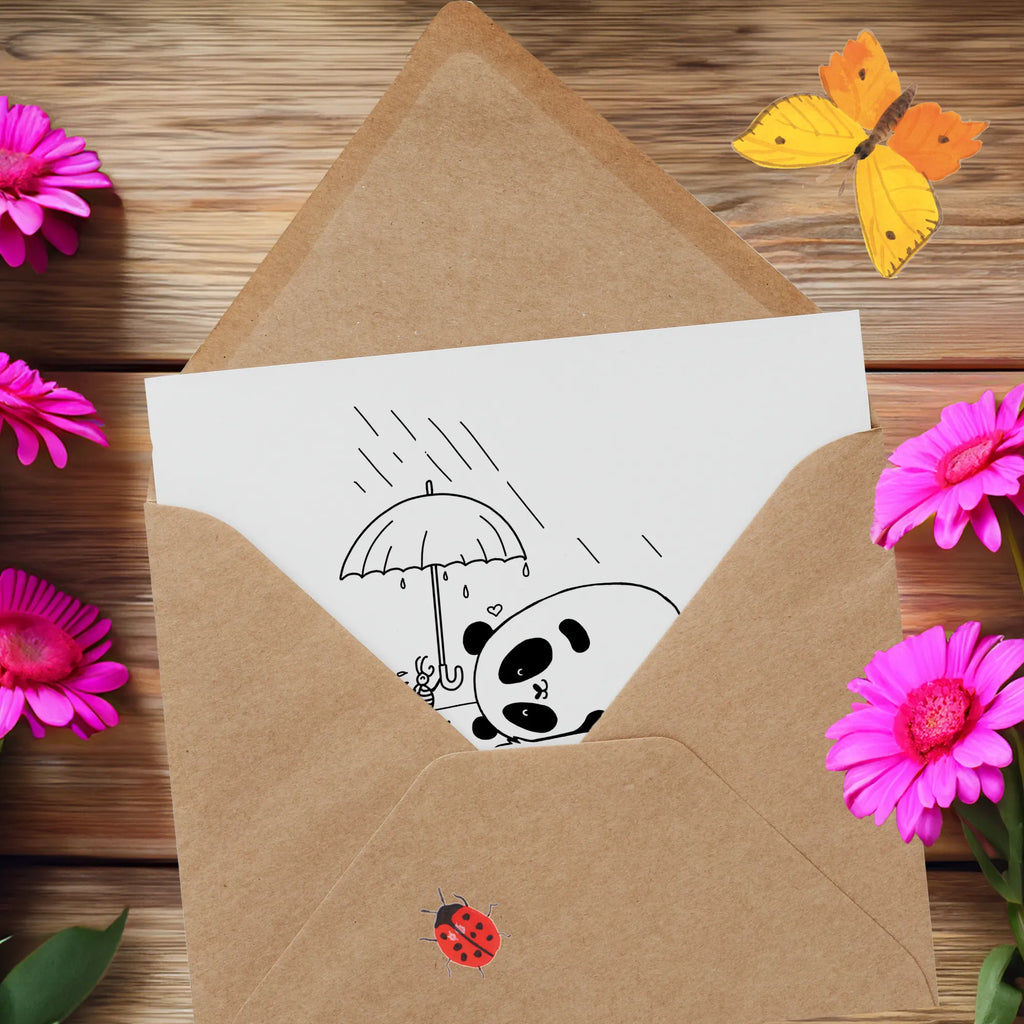 Deluxe Card Panda Friendship Glückwunschkarte, Karte, Hochwertige Grußkarte, Klappkarte, Hochwertige Klappkarte, Grußkarte, Einladungskarte, Geburtstagskarte, Hochzeitskarte