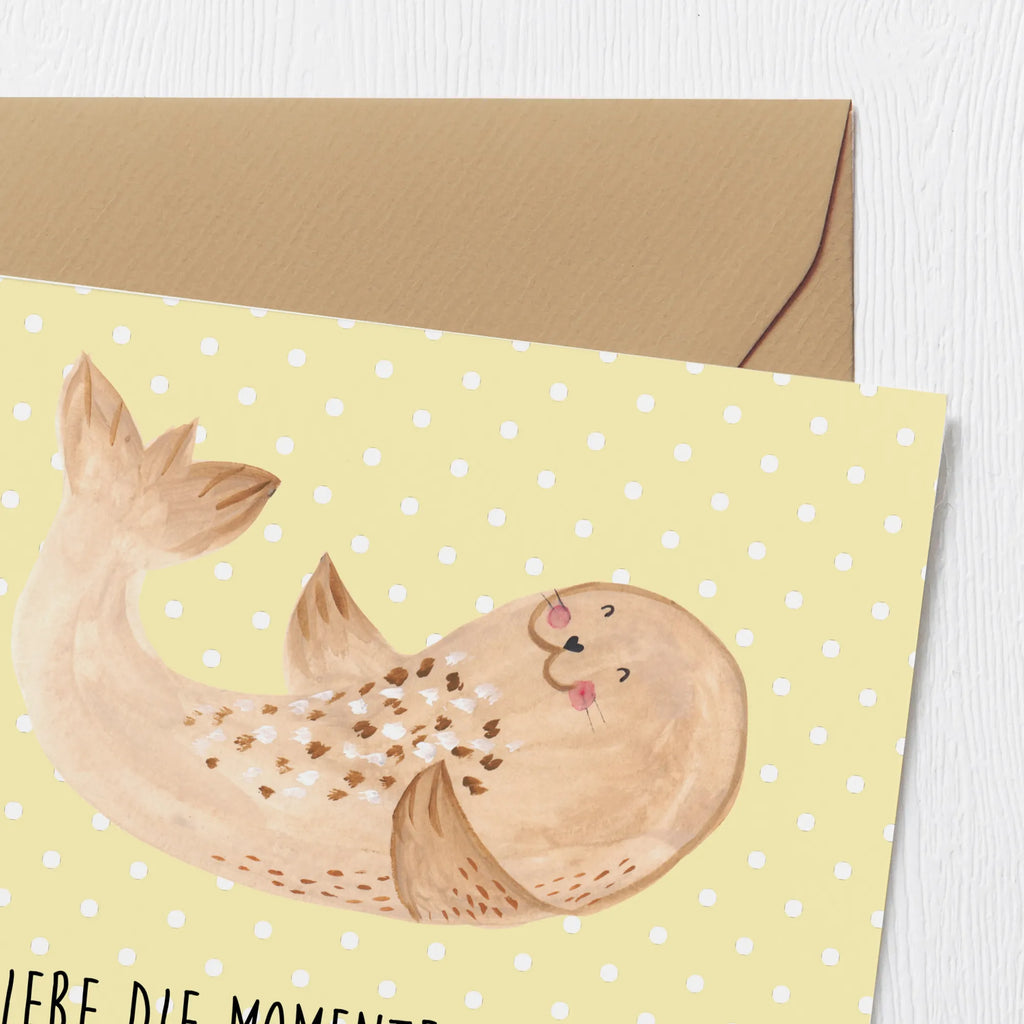 Deluxe Card seal Lay Hochzeitskarte, Grußkarte, Hochwertige Grußkarte, Hochwertige Klappkarte, Glückwunschkarte, Karte, Geburtstagskarte, Einladungskarte, Klappkarte, Tiermotive, Gute Laune, lustige Sprüche, Tiere, Meerestier, Lachen, Robben, Strand, Nordsee, Robbe, Ostsee, Freude, Seehund