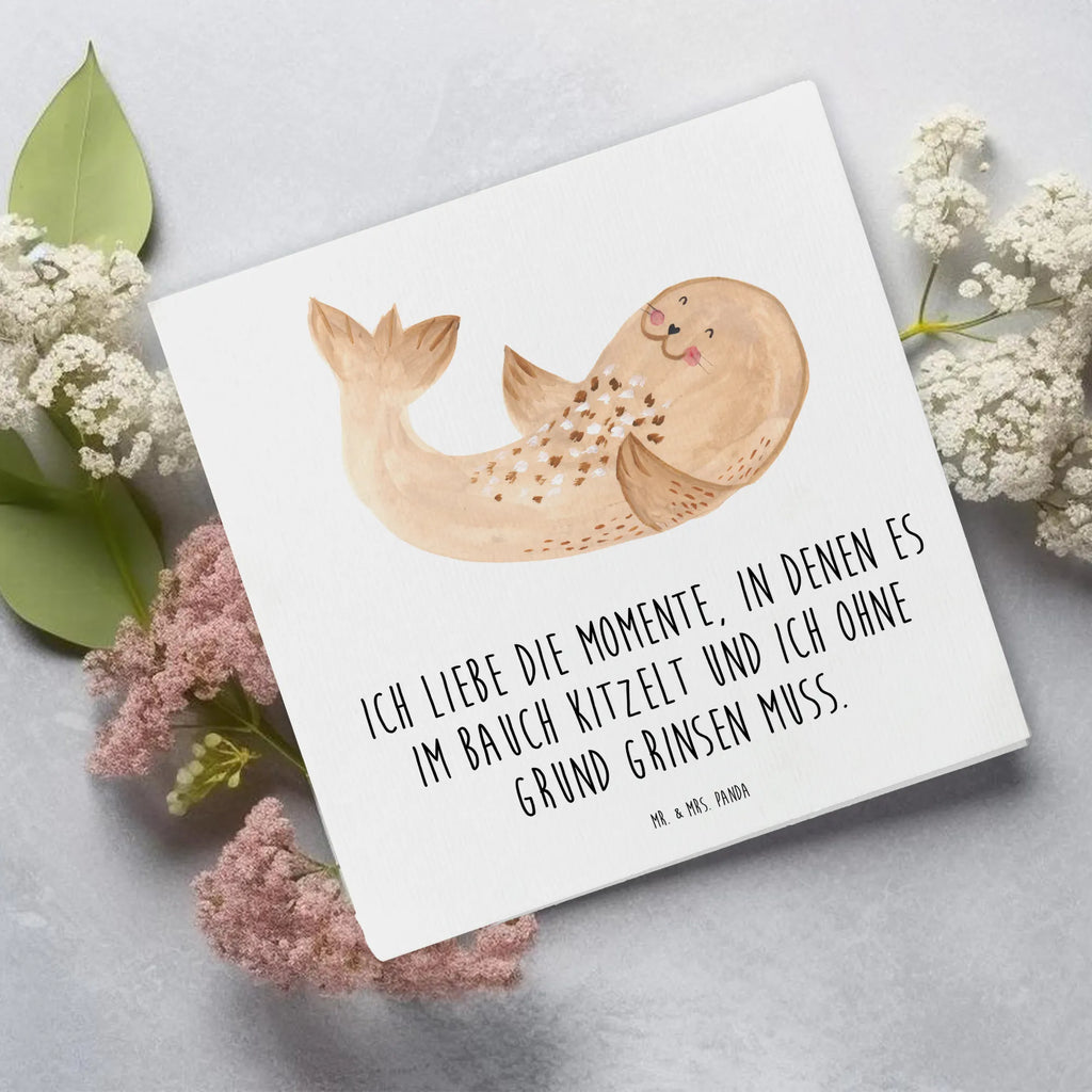 Deluxe Card seal Lay Hochzeitskarte, Grußkarte, Hochwertige Grußkarte, Hochwertige Klappkarte, Glückwunschkarte, Karte, Geburtstagskarte, Einladungskarte, Klappkarte, Tiermotive, Gute Laune, lustige Sprüche, Tiere, Meerestier, Lachen, Robben, Strand, Nordsee, Robbe, Ostsee, Freude, Seehund