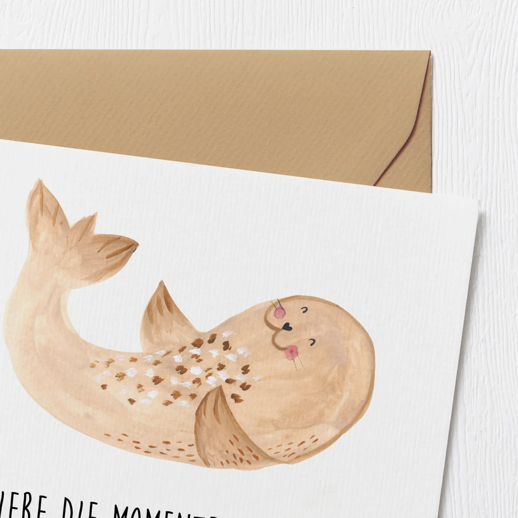 Deluxe Card seal Lay Hochzeitskarte, Grußkarte, Hochwertige Grußkarte, Hochwertige Klappkarte, Glückwunschkarte, Karte, Geburtstagskarte, Einladungskarte, Klappkarte, Tiermotive, Gute Laune, lustige Sprüche, Tiere, Meerestier, Lachen, Robben, Strand, Nordsee, Robbe, Ostsee, Freude, Seehund