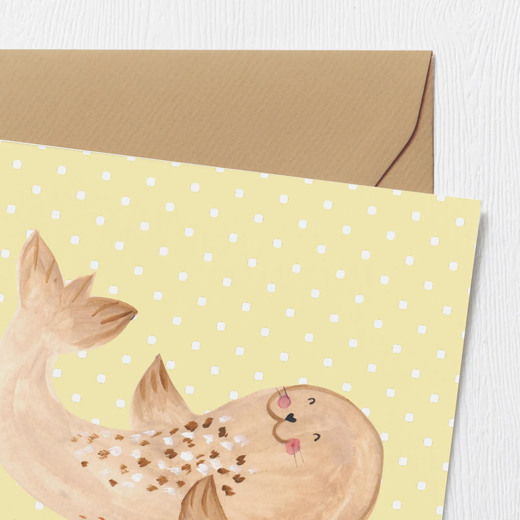 Deluxe Card seal Lay Hochzeitskarte, Grußkarte, Hochwertige Grußkarte, Hochwertige Klappkarte, Glückwunschkarte, Karte, Geburtstagskarte, Einladungskarte, Klappkarte, Tiermotive, Gute Laune, lustige Sprüche, Tiere, Meerestier, Lachen, Robben, Strand, Nordsee, Robbe, Ostsee, Freude, Seehund