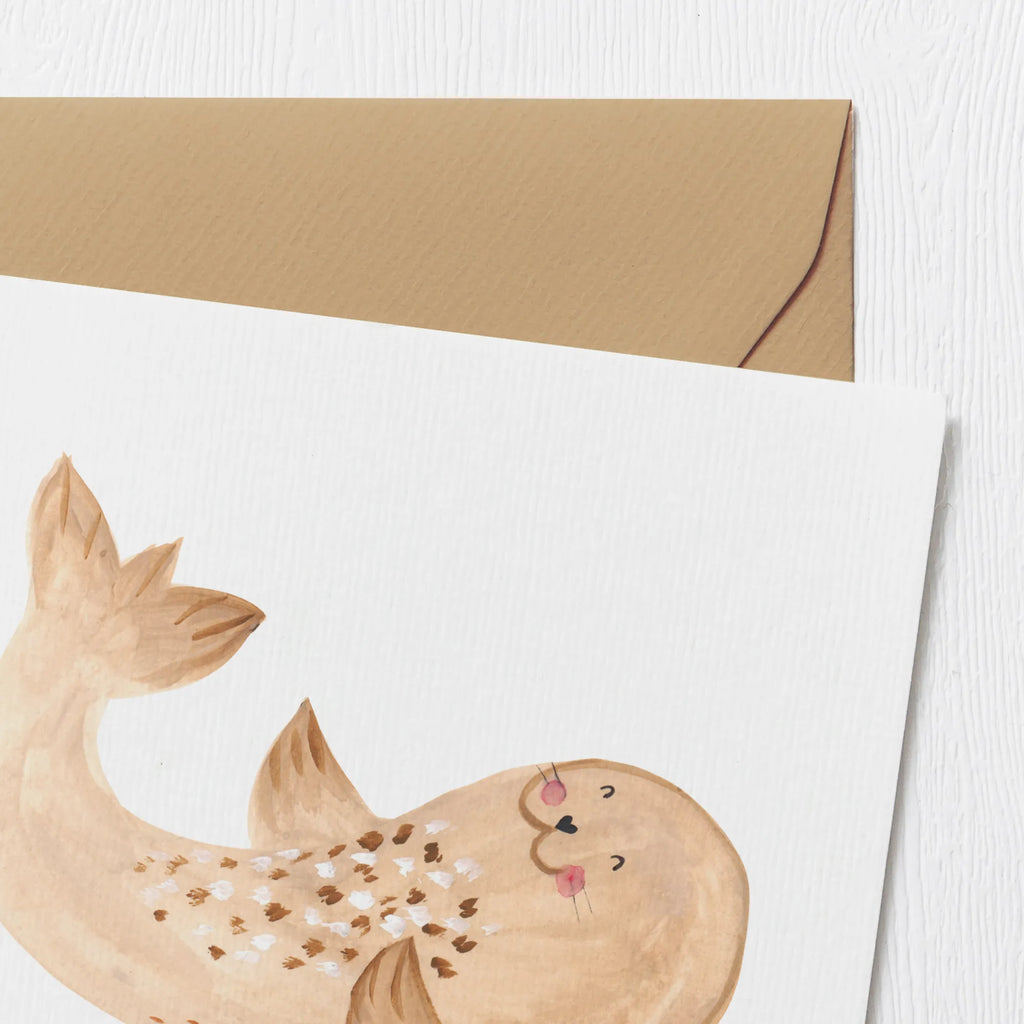 Deluxe Card seal Lay Hochzeitskarte, Grußkarte, Hochwertige Grußkarte, Hochwertige Klappkarte, Glückwunschkarte, Karte, Geburtstagskarte, Einladungskarte, Klappkarte, Tiermotive, Gute Laune, lustige Sprüche, Tiere, Meerestier, Lachen, Robben, Strand, Nordsee, Robbe, Ostsee, Freude, Seehund