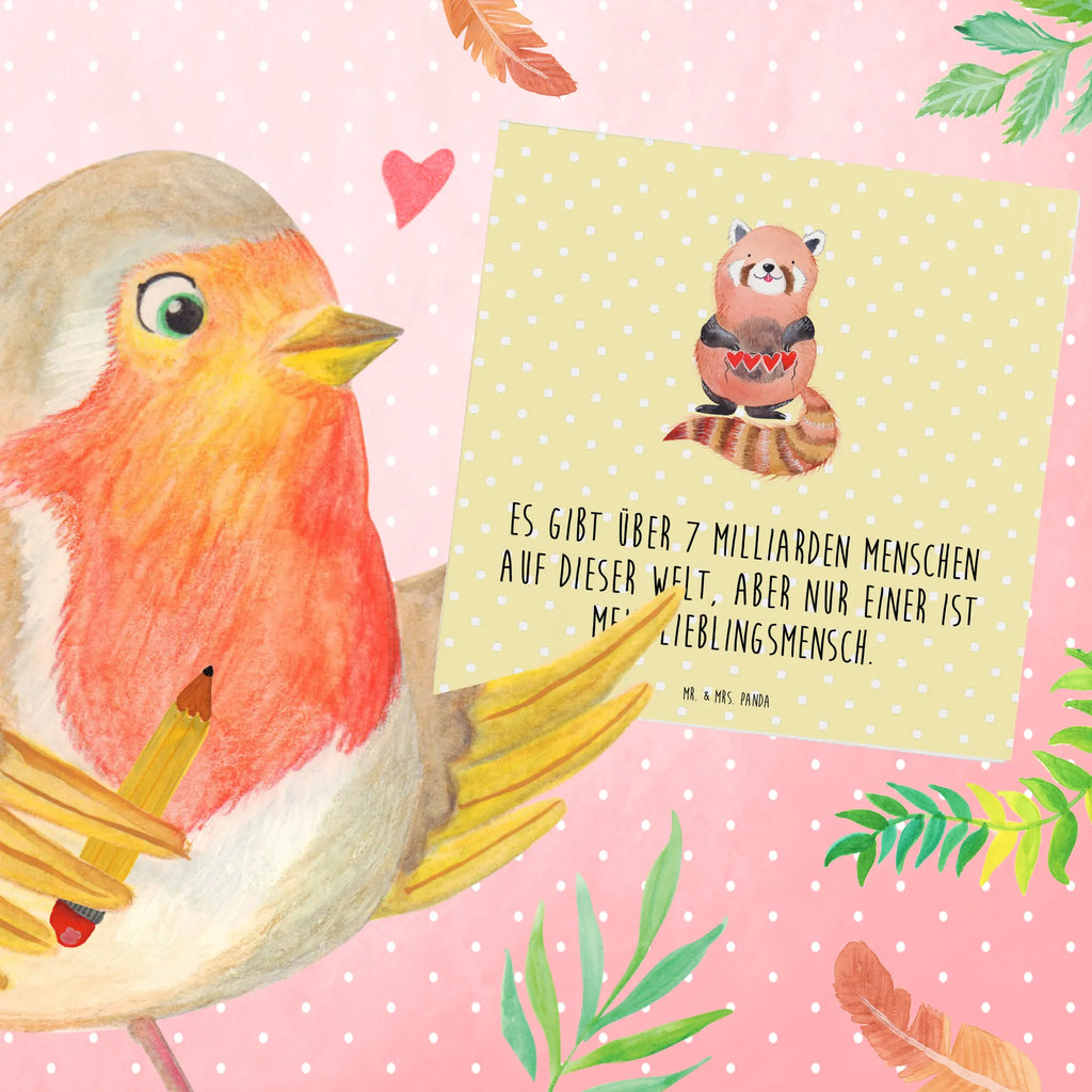 Deluxe Card red panda Hochzeitskarte, Glückwunschkarte, Grußkarte, Klappkarte, Einladungskarte, Geburtstagskarte, Karte, Hochwertige Grußkarte, Hochwertige Klappkarte, Tiermotive, Gute Laune, lustige Sprüche, Tiere, Liebe, Rot, Herz, Liebling, Panda, Lieblingsmensch