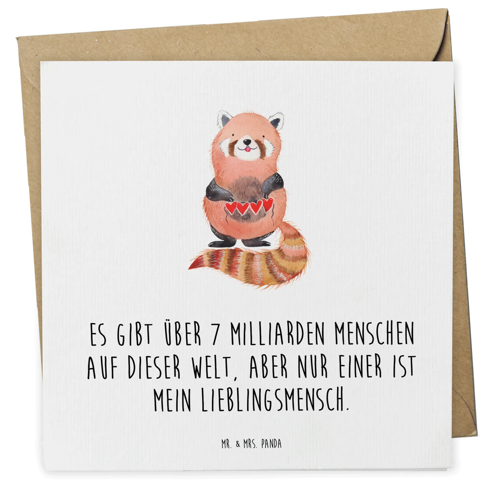 Deluxe Card red panda Hochzeitskarte, Glückwunschkarte, Grußkarte, Klappkarte, Einladungskarte, Geburtstagskarte, Karte, Hochwertige Grußkarte, Hochwertige Klappkarte, Tiermotive, Gute Laune, lustige Sprüche, Tiere, Liebe, Rot, Herz, Liebling, Panda, Lieblingsmensch