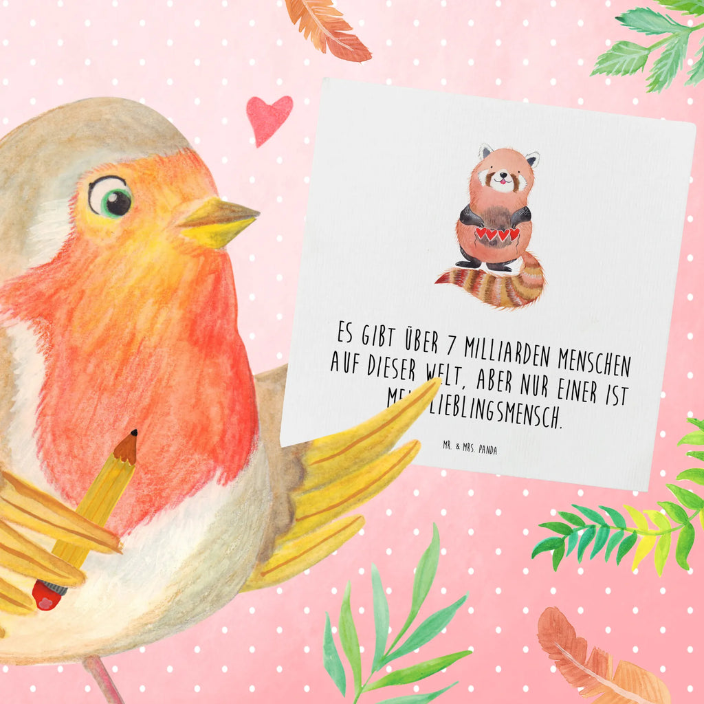 Deluxe Card red panda Hochzeitskarte, Glückwunschkarte, Grußkarte, Klappkarte, Einladungskarte, Geburtstagskarte, Karte, Hochwertige Grußkarte, Hochwertige Klappkarte, Tiermotive, Gute Laune, lustige Sprüche, Tiere, Liebe, Rot, Herz, Liebling, Panda, Lieblingsmensch