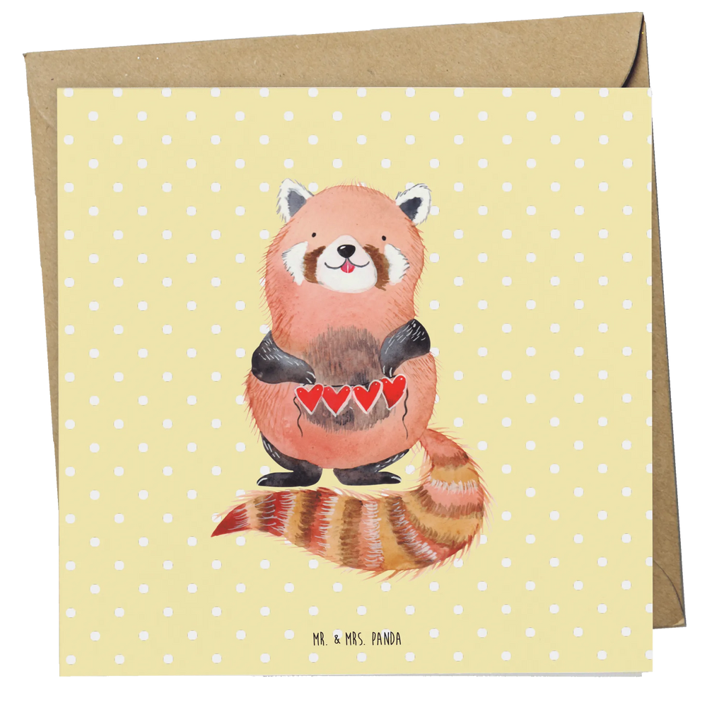 Deluxe Card red panda Hochzeitskarte, Glückwunschkarte, Grußkarte, Klappkarte, Einladungskarte, Geburtstagskarte, Karte, Hochwertige Grußkarte, Hochwertige Klappkarte, Tiermotive, Gute Laune, lustige Sprüche, Tiere, Liebe, Rot, Herz, Liebling, Panda, Lieblingsmensch