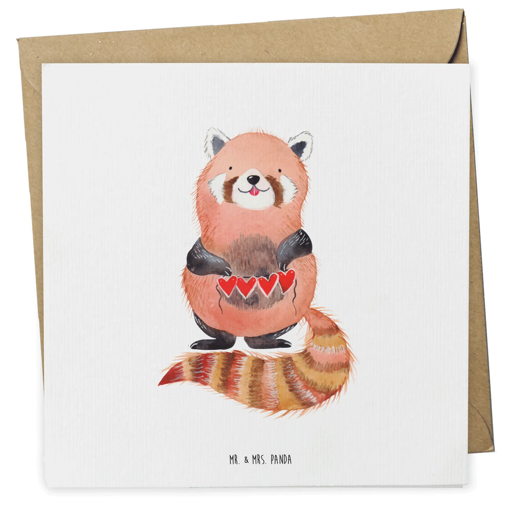 Deluxe Card red panda Hochzeitskarte, Glückwunschkarte, Grußkarte, Klappkarte, Einladungskarte, Geburtstagskarte, Karte, Hochwertige Grußkarte, Hochwertige Klappkarte, Tiermotive, Gute Laune, lustige Sprüche, Tiere, Liebe, Rot, Herz, Liebling, Panda, Lieblingsmensch