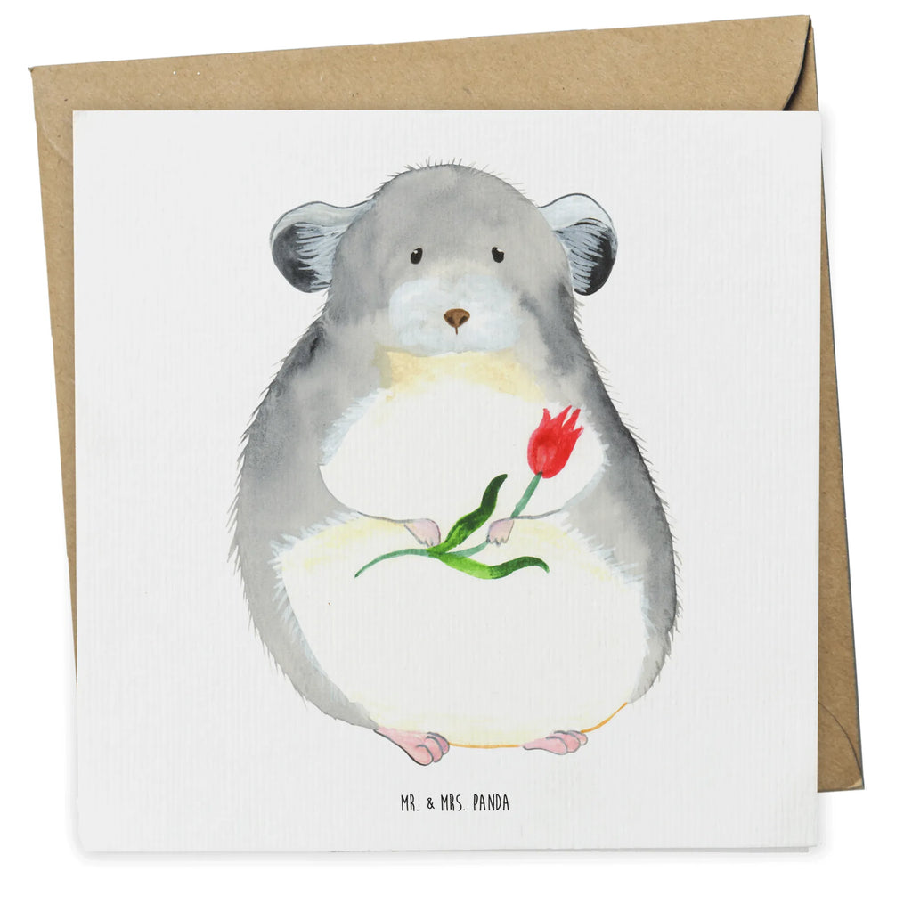 Deluxe Karte Chinchilla Blume Klappkarte, Hochwertige Klappkarte, Karte, Geburtstagskarte, Hochzeitskarte, Grußkarte, Glückwunschkarte, Einladungskarte, Hochwertige Grußkarte, Tiermotive, Gute Laune, lustige Sprüche, Tiere, Liebeskummer, Büroalltag, Chinchilla, Chaos, Glücklichsein, traurig sein, Chinchillas, Depressionen, Kummer, Büro