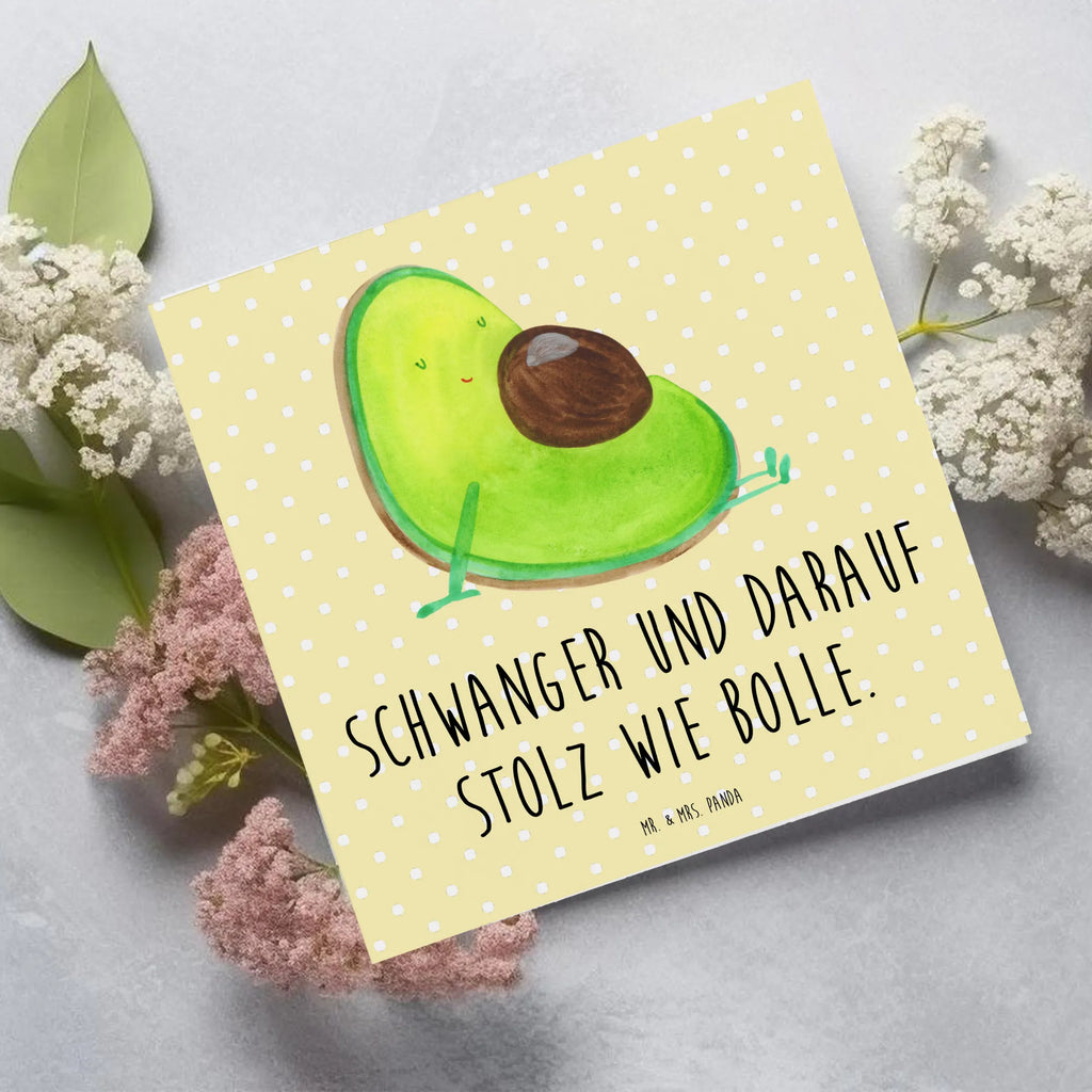 Deluxe Karte Avocado Schwangerschaft Hochzeitskarte, Karte, Einladungskarte, Glückwunschkarte, Klappkarte, Hochwertige Grußkarte, Grußkarte, Geburtstagskarte, Hochwertige Klappkarte, Avocado, Veggie, Vegan, Gesund, schwanger, Babyshower, Schwangerschaft, Babyparty