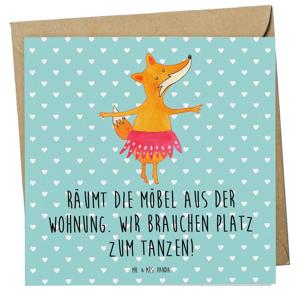 Deluxe Karte Fuchs Ballerina Einladungskarte, Hochwertige Klappkarte, Karte, Klappkarte, Geburtstagskarte, Hochwertige Grußkarte, Glückwunschkarte, Hochzeitskarte, Grußkarte, Fuchs, Geburtstag, Füchsin, Ballerina, Party, Füchse, Tanzen, Einladung, Ballett, Tänzerin, Fuchs Spruch