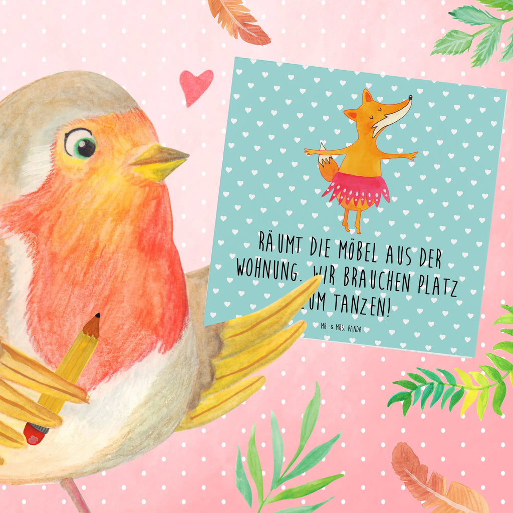 Deluxe Karte Fuchs Ballerina Einladungskarte, Hochwertige Klappkarte, Karte, Klappkarte, Geburtstagskarte, Hochwertige Grußkarte, Glückwunschkarte, Hochzeitskarte, Grußkarte, Fuchs, Geburtstag, Füchsin, Ballerina, Party, Füchse, Tanzen, Einladung, Ballett, Tänzerin, Fuchs Spruch