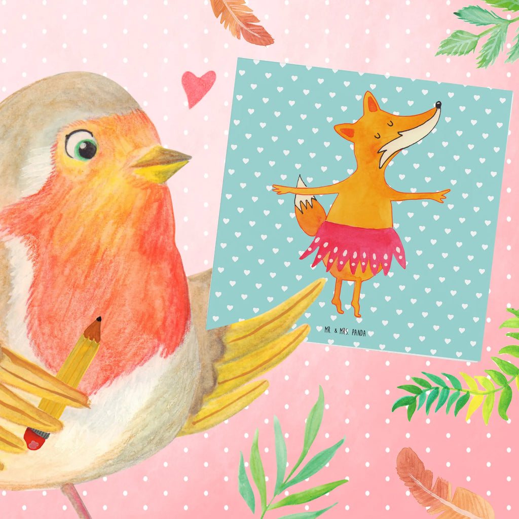 Deluxe Karte Fuchs Ballerina Einladungskarte, Hochwertige Klappkarte, Karte, Klappkarte, Geburtstagskarte, Hochwertige Grußkarte, Glückwunschkarte, Hochzeitskarte, Grußkarte, Fuchs, Geburtstag, Füchsin, Ballerina, Party, Füchse, Tanzen, Einladung, Ballett, Tänzerin, Fuchs Spruch