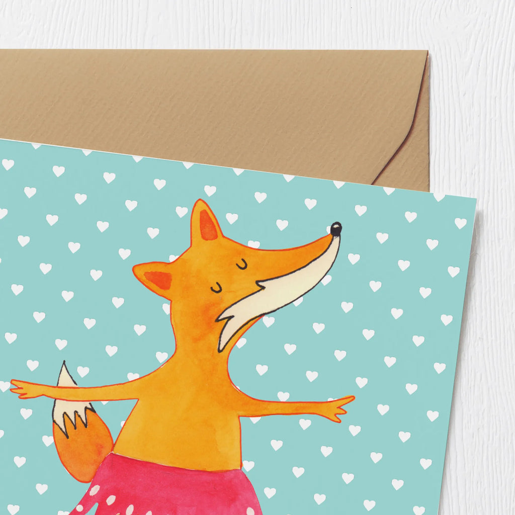 Deluxe Karte Fuchs Ballerina Einladungskarte, Hochwertige Klappkarte, Karte, Klappkarte, Geburtstagskarte, Hochwertige Grußkarte, Glückwunschkarte, Hochzeitskarte, Grußkarte, Fuchs, Geburtstag, Füchsin, Ballerina, Party, Füchse, Tanzen, Einladung, Ballett, Tänzerin, Fuchs Spruch