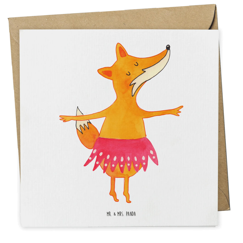 Deluxe Karte Fuchs Ballerina Einladungskarte, Hochwertige Klappkarte, Karte, Klappkarte, Geburtstagskarte, Hochwertige Grußkarte, Glückwunschkarte, Hochzeitskarte, Grußkarte, Fuchs, Geburtstag, Füchsin, Ballerina, Party, Füchse, Tanzen, Einladung, Ballett, Tänzerin, Fuchs Spruch