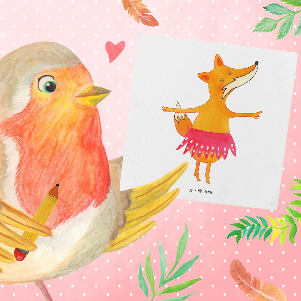 Deluxe Karte Fuchs Ballerina Einladungskarte, Hochwertige Klappkarte, Karte, Klappkarte, Geburtstagskarte, Hochwertige Grußkarte, Glückwunschkarte, Hochzeitskarte, Grußkarte, Fuchs, Geburtstag, Füchsin, Ballerina, Party, Füchse, Tanzen, Einladung, Ballett, Tänzerin, Fuchs Spruch