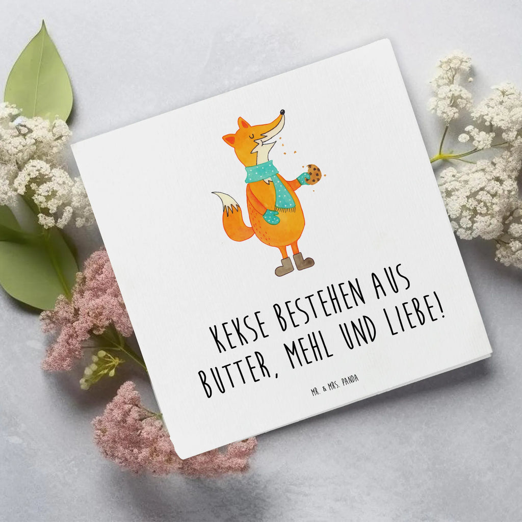 Deluxe Karte Fuchs Keks Einladungskarte, Karte, Glückwunschkarte, Geburtstagskarte, Hochwertige Klappkarte, Klappkarte, Hochwertige Grußkarte, Grußkarte, Hochzeitskarte, Fuchs, Kekse, Backen Spruch, Weihnachtszeit, Plätzchen, Küche Deko, Füchse, Winter, Liebe