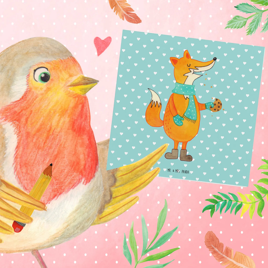 Deluxe Karte Fuchs Keks Einladungskarte, Karte, Glückwunschkarte, Geburtstagskarte, Hochwertige Klappkarte, Klappkarte, Hochwertige Grußkarte, Grußkarte, Hochzeitskarte, Fuchs, Kekse, Backen Spruch, Weihnachtszeit, Plätzchen, Küche Deko, Füchse, Winter, Liebe