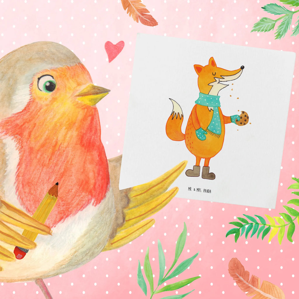 Deluxe Karte Fuchs Keks Einladungskarte, Karte, Glückwunschkarte, Geburtstagskarte, Hochwertige Klappkarte, Klappkarte, Hochwertige Grußkarte, Grußkarte, Hochzeitskarte, Fuchs, Kekse, Backen Spruch, Weihnachtszeit, Plätzchen, Küche Deko, Füchse, Winter, Liebe