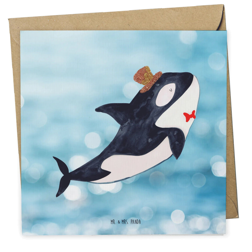 Deluxe Card orca cylinder Klappkarte, Grußkarte, Karte, Hochzeitskarte, Hochwertige Klappkarte, Geburtstagskarte, Einladungskarte, Glückwunschkarte, Hochwertige Grußkarte, Meerestiere, Meer, Urlaub, Konfetti, Glitter, Fest, Feier, Orca, Fete, Glitzer, Narwal, Geburtstag, Glückwunsch