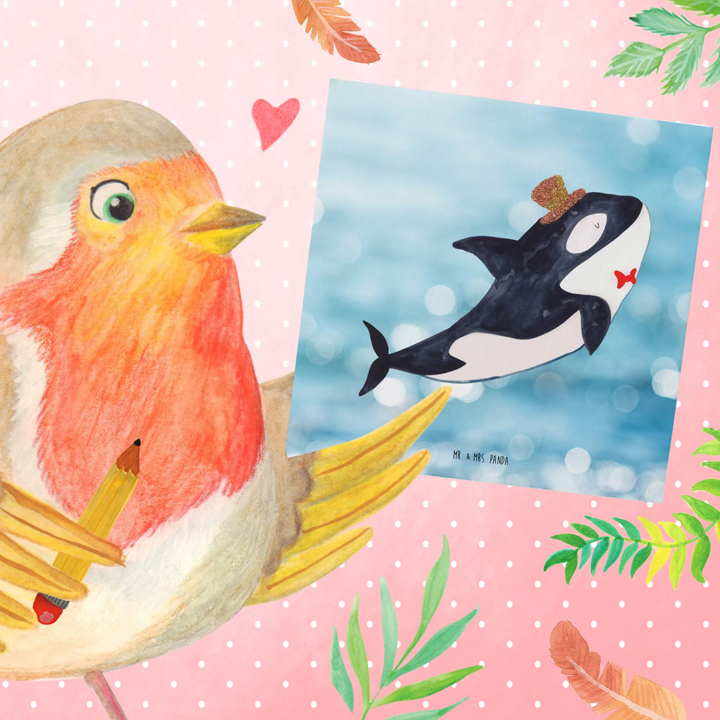 Deluxe Card orca cylinder Klappkarte, Grußkarte, Karte, Hochzeitskarte, Hochwertige Klappkarte, Geburtstagskarte, Einladungskarte, Glückwunschkarte, Hochwertige Grußkarte, Meerestiere, Meer, Urlaub, Konfetti, Glitter, Fest, Feier, Orca, Fete, Glitzer, Narwal, Geburtstag, Glückwunsch