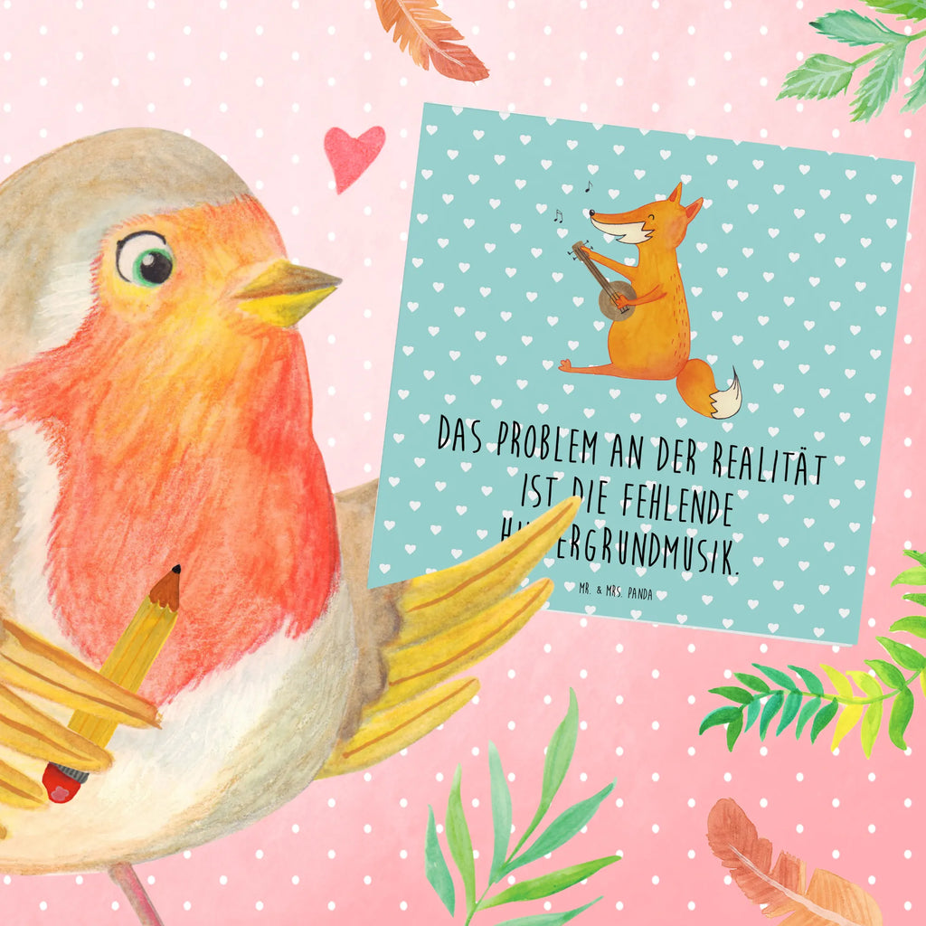 Deluxe Karte Fuchs Gitarre Karte, Klappkarte, Grußkarte, Einladungskarte, Hochwertige Klappkarte, Hochwertige Grußkarte, Geburtstagskarte, Glückwunschkarte, Hochzeitskarte, Fuchs, Füchse, Geschenk Musiker, Gitarre, Musik Spruch, Sänger, Sängerin, Musikerin