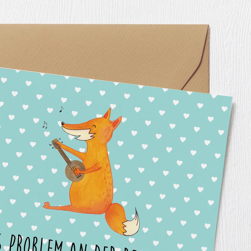 Deluxe Karte Fuchs Gitarre Karte, Klappkarte, Grußkarte, Einladungskarte, Hochwertige Klappkarte, Hochwertige Grußkarte, Geburtstagskarte, Glückwunschkarte, Hochzeitskarte, Fuchs, Füchse, Geschenk Musiker, Gitarre, Musik Spruch, Sänger, Sängerin, Musikerin