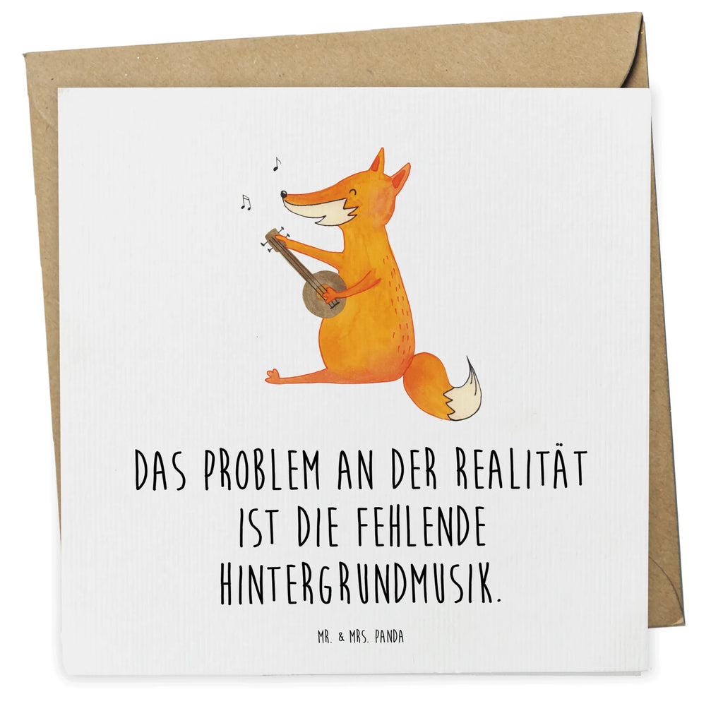 Deluxe Karte Fuchs Gitarre Karte, Klappkarte, Grußkarte, Einladungskarte, Hochwertige Klappkarte, Hochwertige Grußkarte, Geburtstagskarte, Glückwunschkarte, Hochzeitskarte, Fuchs, Füchse, Geschenk Musiker, Gitarre, Musik Spruch, Sänger, Sängerin, Musikerin