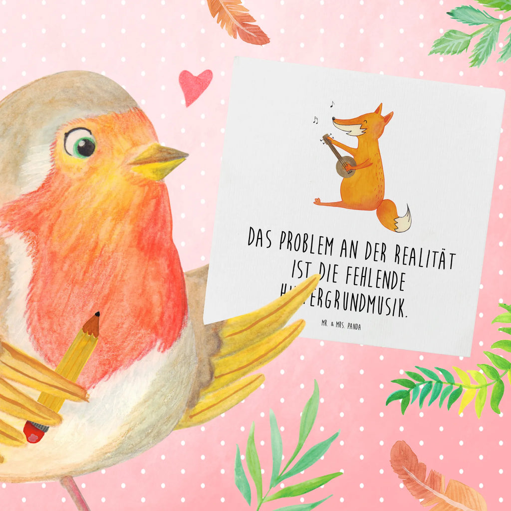 Deluxe Karte Fuchs Gitarre Karte, Klappkarte, Grußkarte, Einladungskarte, Hochwertige Klappkarte, Hochwertige Grußkarte, Geburtstagskarte, Glückwunschkarte, Hochzeitskarte, Fuchs, Füchse, Geschenk Musiker, Gitarre, Musik Spruch, Sänger, Sängerin, Musikerin