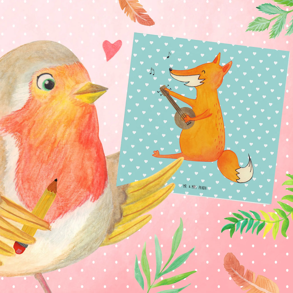 Deluxe Karte Fuchs Gitarre Karte, Klappkarte, Grußkarte, Einladungskarte, Hochwertige Klappkarte, Hochwertige Grußkarte, Geburtstagskarte, Glückwunschkarte, Hochzeitskarte, Fuchs, Füchse, Geschenk Musiker, Gitarre, Musik Spruch, Sänger, Sängerin, Musikerin