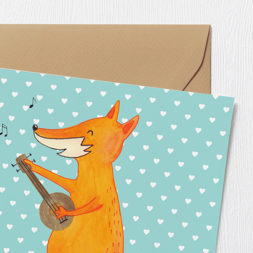 Deluxe Karte Fuchs Gitarre Karte, Klappkarte, Grußkarte, Einladungskarte, Hochwertige Klappkarte, Hochwertige Grußkarte, Geburtstagskarte, Glückwunschkarte, Hochzeitskarte, Fuchs, Füchse, Geschenk Musiker, Gitarre, Musik Spruch, Sänger, Sängerin, Musikerin