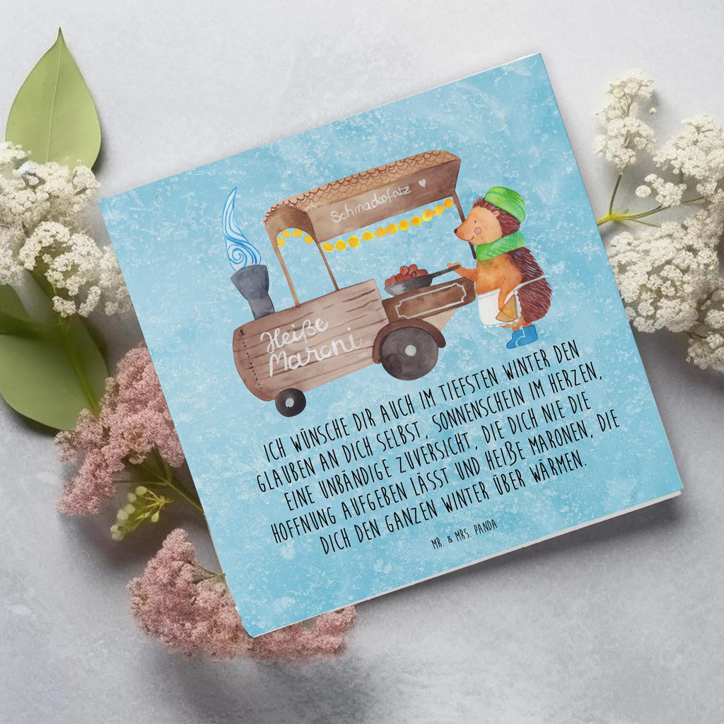 Deluxe Karte Igel Maronen Karte, Grußkarte, Einladungskarte, Hochwertige Grußkarte, Glückwunschkarte, Hochwertige Klappkarte, Hochzeitskarte, Geburtstagskarte, Klappkarte, Winter, Weihnachten, Weihnachtsdeko, Nikolaus, Advent, Heiligabend, Wintermotiv, Maronen, Duft, Kastanien, Weihnachtsmarkt