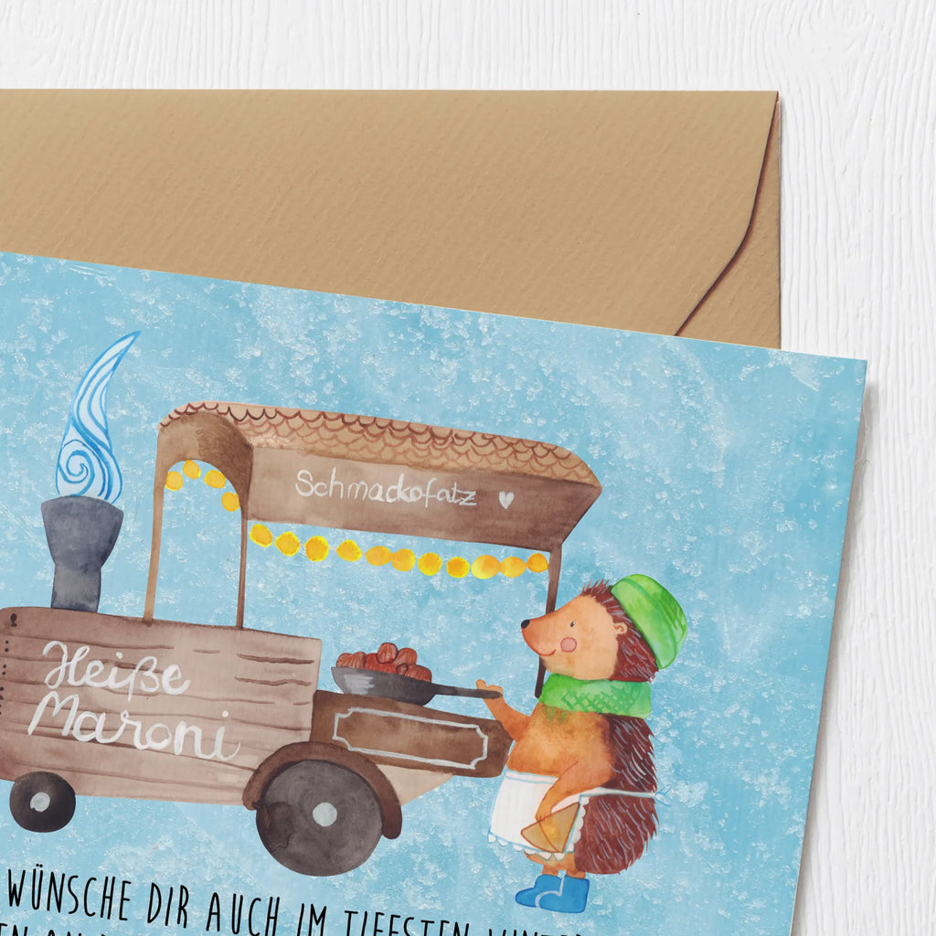 Deluxe Karte Igel Maronen Karte, Grußkarte, Einladungskarte, Hochwertige Grußkarte, Glückwunschkarte, Hochwertige Klappkarte, Hochzeitskarte, Geburtstagskarte, Klappkarte, Winter, Weihnachten, Weihnachtsdeko, Nikolaus, Advent, Heiligabend, Wintermotiv, Maronen, Duft, Kastanien, Weihnachtsmarkt