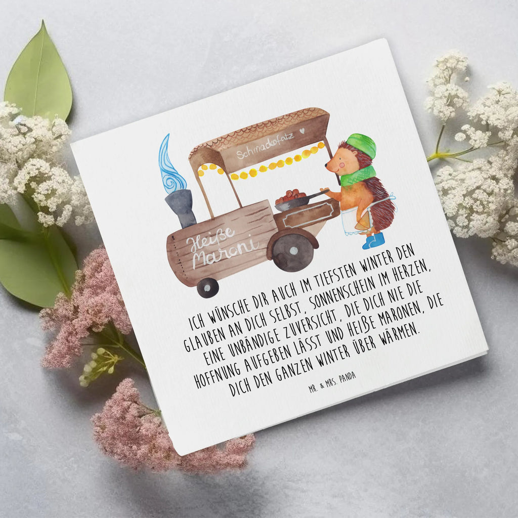 Deluxe Karte Igel Maronen Karte, Grußkarte, Einladungskarte, Hochwertige Grußkarte, Glückwunschkarte, Hochwertige Klappkarte, Hochzeitskarte, Geburtstagskarte, Klappkarte, Winter, Weihnachten, Weihnachtsdeko, Nikolaus, Advent, Heiligabend, Wintermotiv, Maronen, Duft, Kastanien, Weihnachtsmarkt