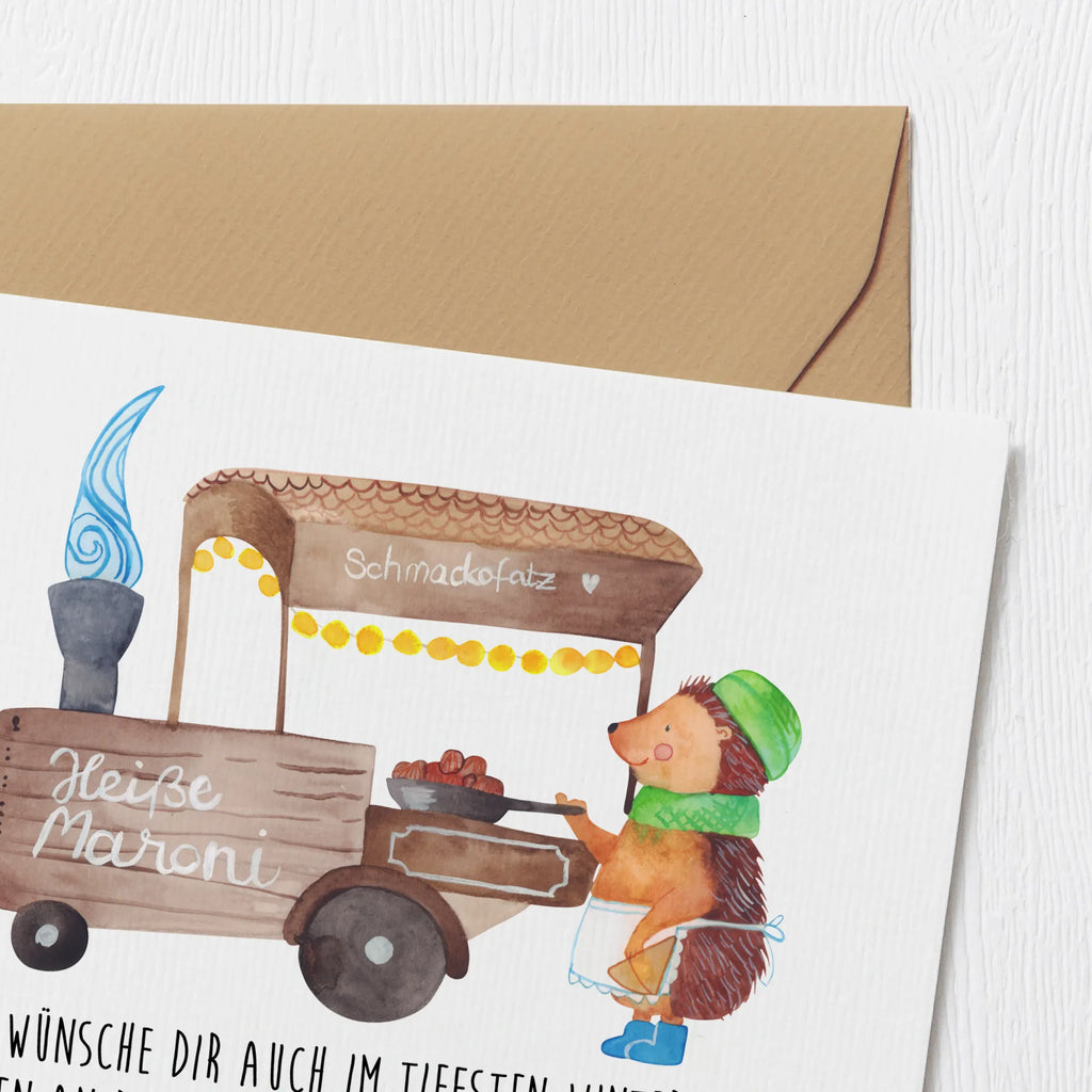 Deluxe Karte Igel Maronen Karte, Grußkarte, Einladungskarte, Hochwertige Grußkarte, Glückwunschkarte, Hochwertige Klappkarte, Hochzeitskarte, Geburtstagskarte, Klappkarte, Winter, Weihnachten, Weihnachtsdeko, Nikolaus, Advent, Heiligabend, Wintermotiv, Maronen, Duft, Kastanien, Weihnachtsmarkt