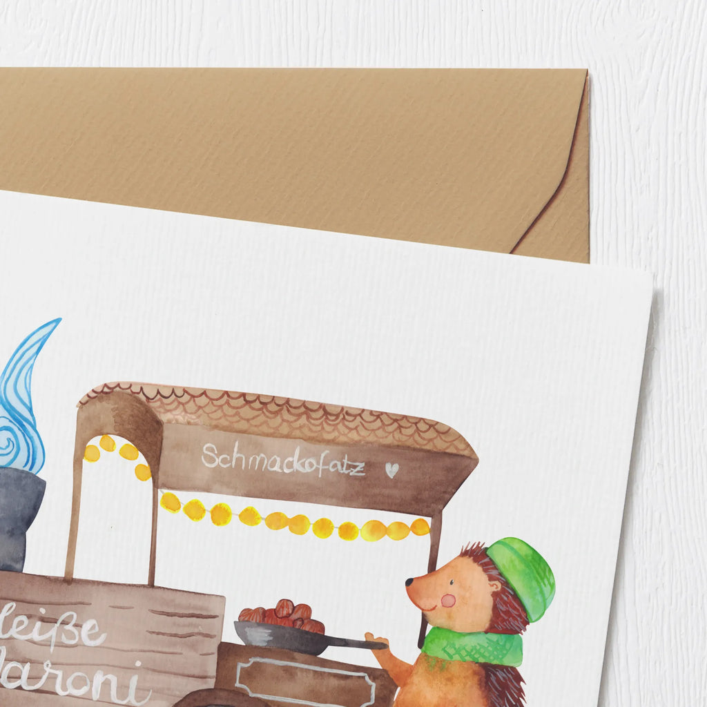 Deluxe Karte Igel Maronen Karte, Grußkarte, Einladungskarte, Hochwertige Grußkarte, Glückwunschkarte, Hochwertige Klappkarte, Hochzeitskarte, Geburtstagskarte, Klappkarte, Winter, Weihnachten, Weihnachtsdeko, Nikolaus, Advent, Heiligabend, Wintermotiv, Maronen, Duft, Kastanien, Weihnachtsmarkt