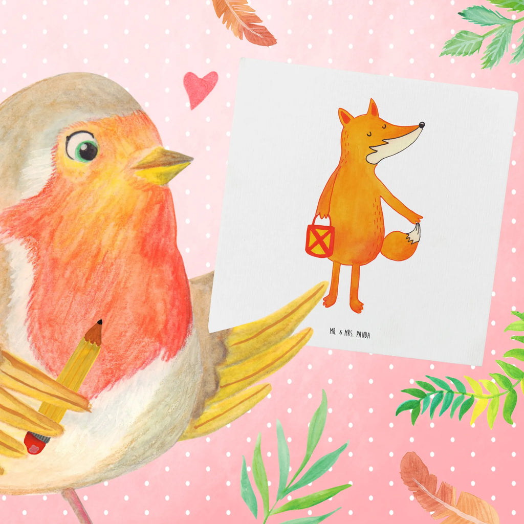 Deluxe Karte Fuchs Laterne Einladungskarte, Geburtstagskarte, Karte, Glückwunschkarte, Hochzeitskarte, Hochwertige Grußkarte, Grußkarte, Klappkarte, Hochwertige Klappkarte, Fuchs, Sankt Martin, Laternenumzug, Liebeskummer Spruch, Laterne, Spruch trösten, Aufmuntern, Füchse, Cäsar Otto Hugo Flaischlen