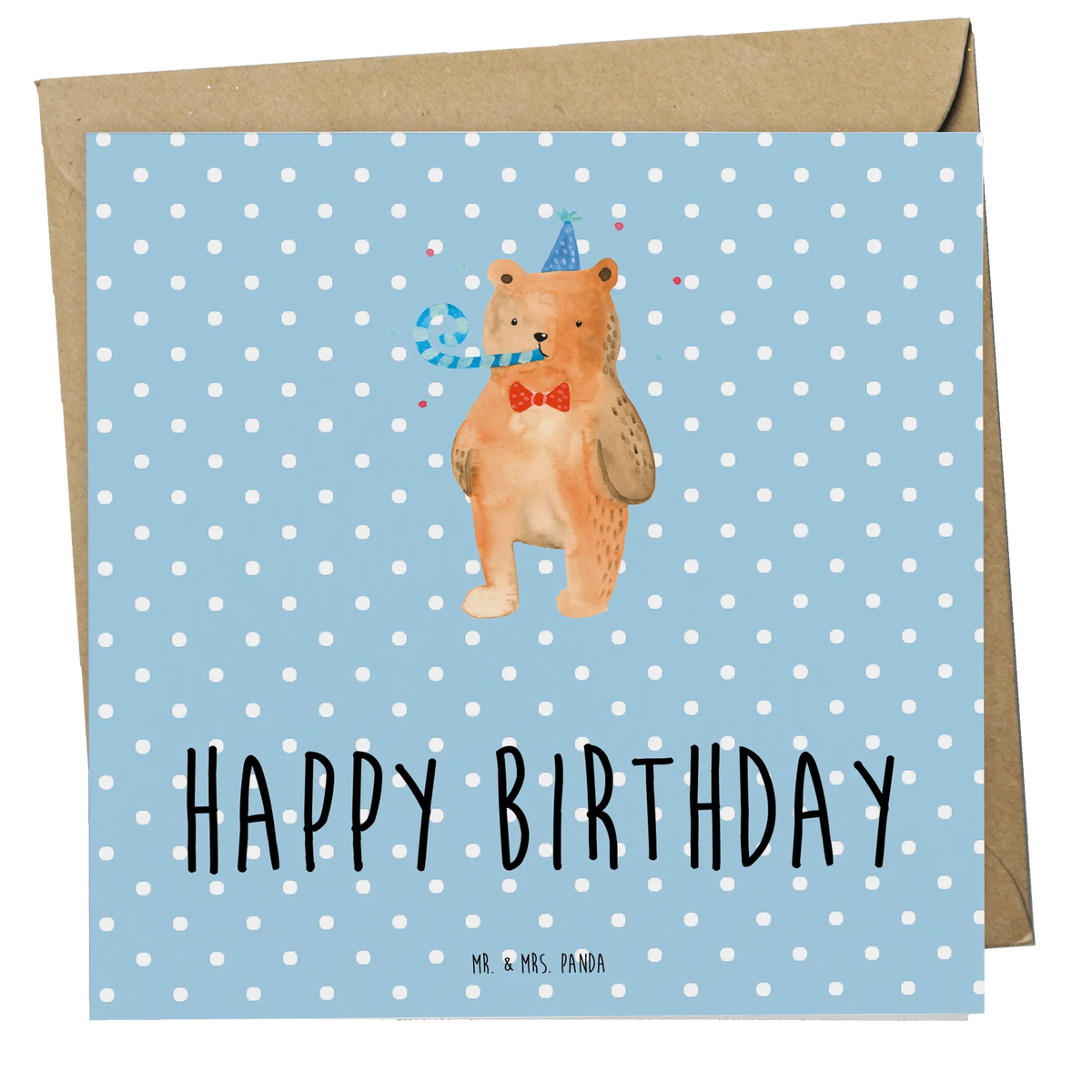 Deluxe Card bear Birthday doppelkarte, Klappkarte, faltkarte, Grußkarte, Glückwunschkarte, anlasskarte, Teddy, Bär, Teddybär, Happy Birthday, Glückwunsch, Geburtstag, Alles Gute