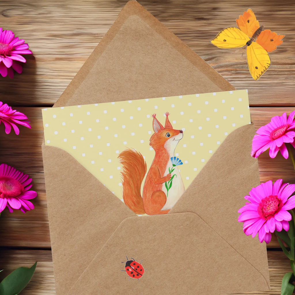 Deluxe Card Squirrel flower Einladungskarte, Geburtstagskarte, Glückwunschkarte, Hochzeitskarte, Karte, Grußkarte, Klappkarte, Hochwertige Grußkarte, Hochwertige Klappkarte, Tiermotive, Gute Laune, lustige Sprüche, Tiere, Spruch positiv, Lachen, Spaß, Eichhörnchen, Motivation Sprüche, Motivation Bilder, Eichhorn, glücklich Spruch, Spruch Deko
