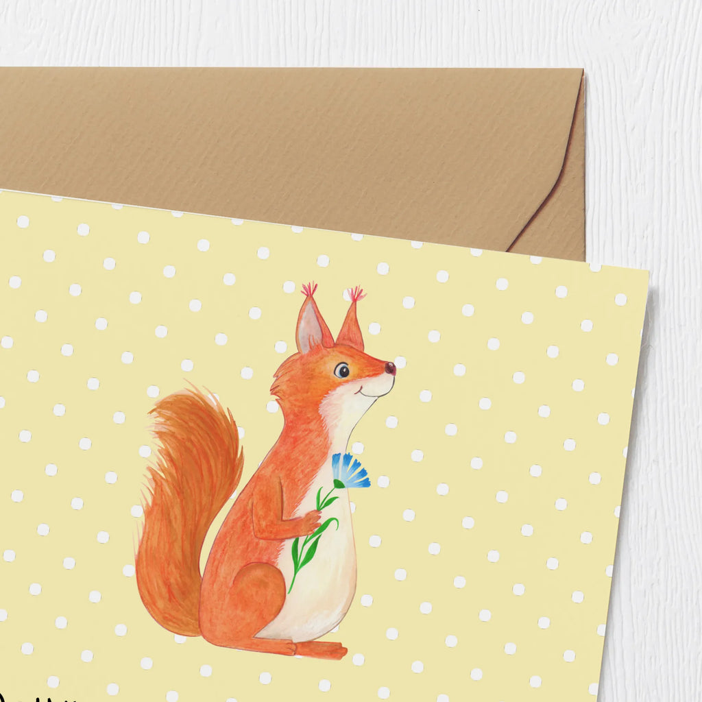 Deluxe Card Squirrel flower Einladungskarte, Geburtstagskarte, Glückwunschkarte, Hochzeitskarte, Karte, Grußkarte, Klappkarte, Hochwertige Grußkarte, Hochwertige Klappkarte, Tiermotive, Gute Laune, lustige Sprüche, Tiere, Spruch positiv, Lachen, Spaß, Eichhörnchen, Motivation Sprüche, Motivation Bilder, Eichhorn, glücklich Spruch, Spruch Deko