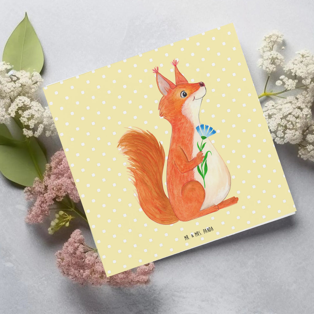 Deluxe Card Squirrel flower Einladungskarte, Geburtstagskarte, Glückwunschkarte, Hochzeitskarte, Karte, Grußkarte, Klappkarte, Hochwertige Grußkarte, Hochwertige Klappkarte, Tiermotive, Gute Laune, lustige Sprüche, Tiere, Spruch positiv, Lachen, Spaß, Eichhörnchen, Motivation Sprüche, Motivation Bilder, Eichhorn, glücklich Spruch, Spruch Deko