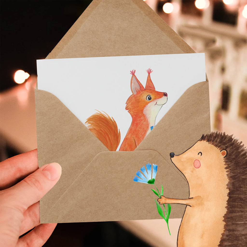 Deluxe Card Squirrel flower Einladungskarte, Geburtstagskarte, Glückwunschkarte, Hochzeitskarte, Karte, Grußkarte, Klappkarte, Hochwertige Grußkarte, Hochwertige Klappkarte, Tiermotive, Gute Laune, lustige Sprüche, Tiere, Spruch positiv, Lachen, Spaß, Eichhörnchen, Motivation Sprüche, Motivation Bilder, Eichhorn, glücklich Spruch, Spruch Deko