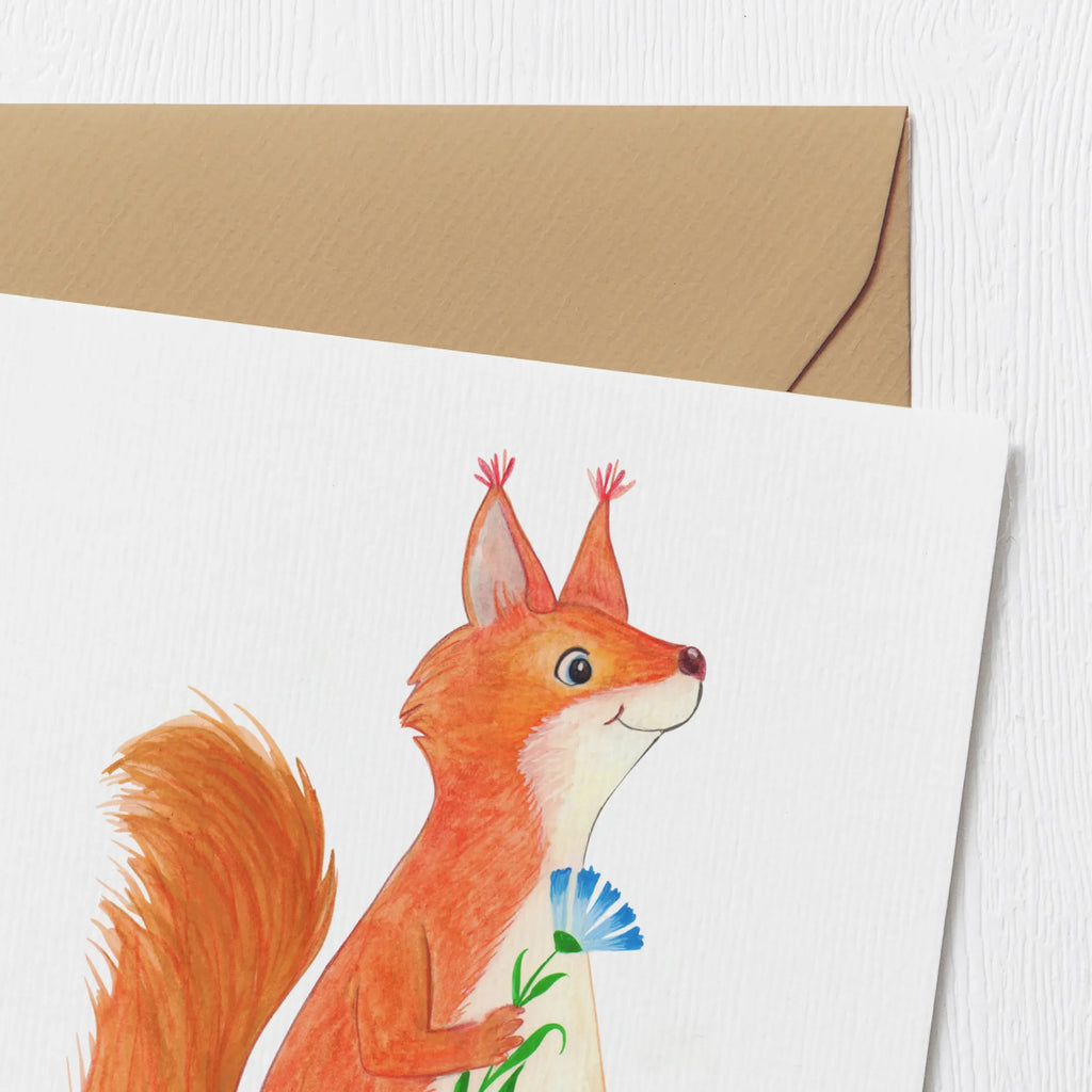 Deluxe Card Squirrel flower Einladungskarte, Geburtstagskarte, Glückwunschkarte, Hochzeitskarte, Karte, Grußkarte, Klappkarte, Hochwertige Grußkarte, Hochwertige Klappkarte, Tiermotive, Gute Laune, lustige Sprüche, Tiere, Spruch positiv, Lachen, Spaß, Eichhörnchen, Motivation Sprüche, Motivation Bilder, Eichhorn, glücklich Spruch, Spruch Deko