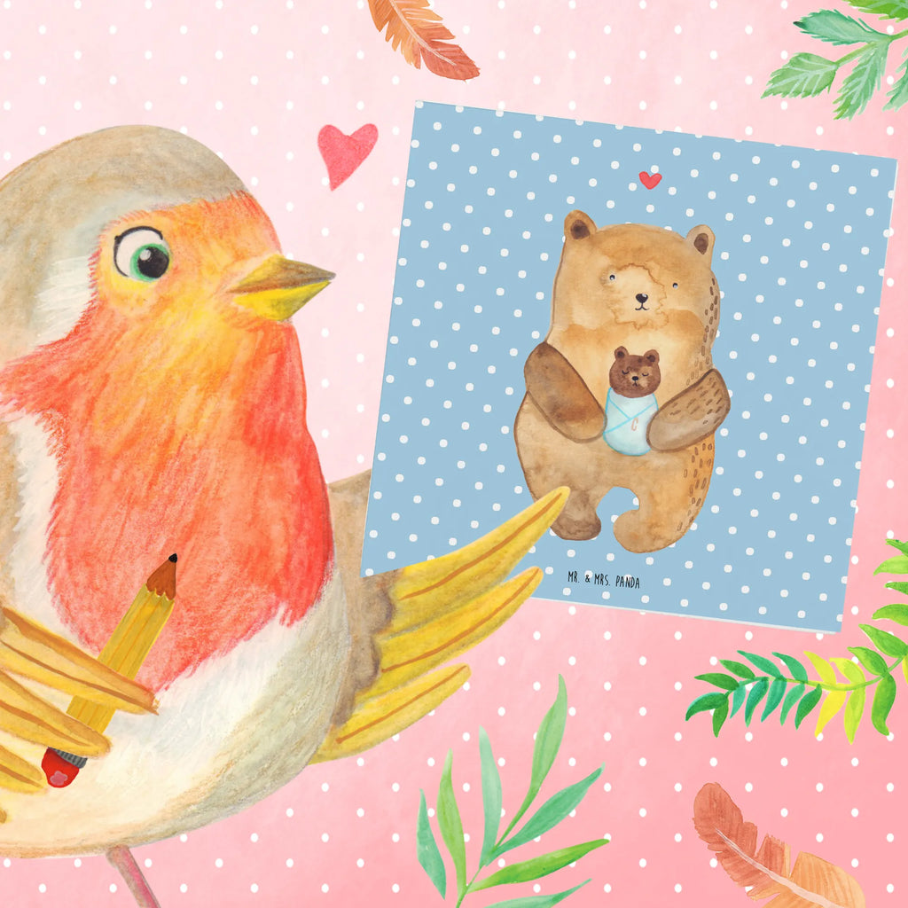 Deluxe Karte Bär Baby Hochwertige Grußkarte, Klappkarte, Karte, Hochzeitskarte, Grußkarte, Hochwertige Klappkarte, Glückwunschkarte, Einladungskarte, Geburtstagskarte, Bär, Teddy, Teddybär, Baby, Täufling, Neffe, Enkelin, Nichte, Eltern, Geburtstag, Mutter, Glückwunsch, Geburt, Taufe, Enkel