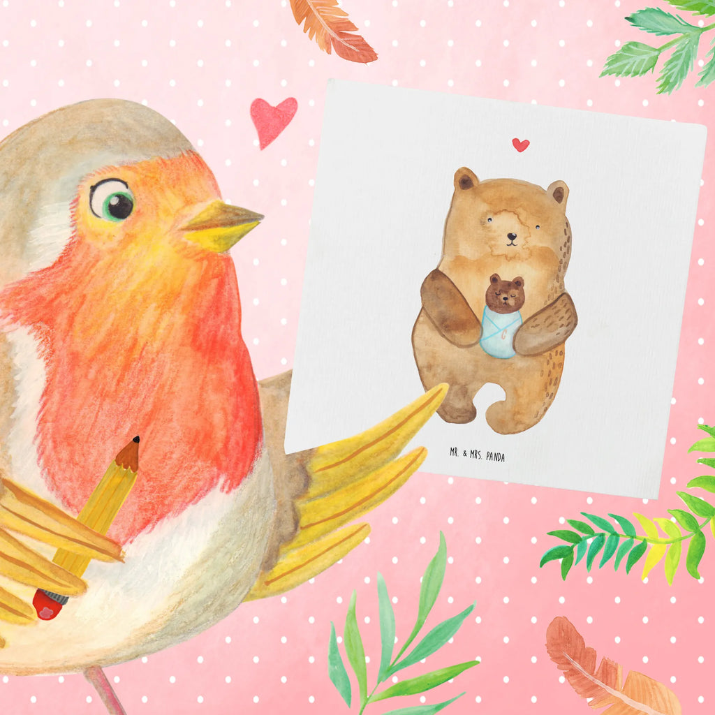 Deluxe Karte Bär Baby Hochwertige Grußkarte, Klappkarte, Karte, Hochzeitskarte, Grußkarte, Hochwertige Klappkarte, Glückwunschkarte, Einladungskarte, Geburtstagskarte, Bär, Teddy, Teddybär, Baby, Täufling, Neffe, Enkelin, Nichte, Eltern, Geburtstag, Mutter, Glückwunsch, Geburt, Taufe, Enkel