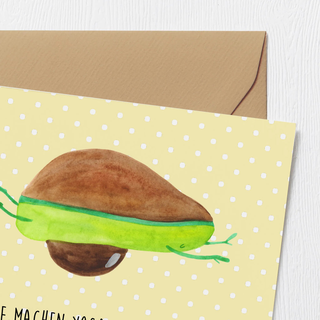 Deluxe Karte Avocado Yoga Einladungskarte, Geburtstagskarte, Glückwunschkarte, Hochzeitskarte, Hochwertige Grußkarte, Grußkarte, Karte, Klappkarte, Hochwertige Klappkarte, Avocado, Veggie, Vegan, Gesund, Avocado Yoga Vegan
