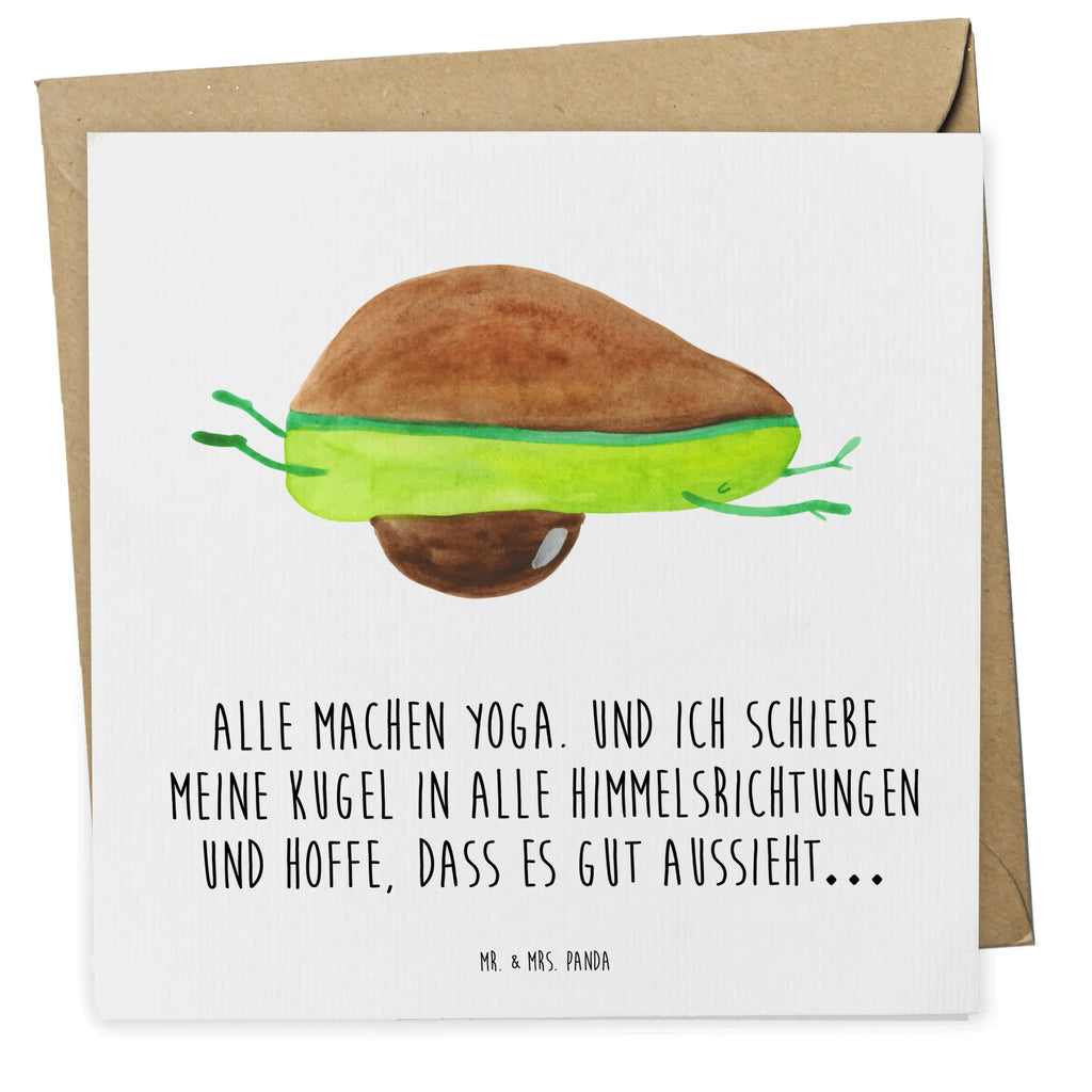 Deluxe Karte Avocado Yoga Einladungskarte, Geburtstagskarte, Glückwunschkarte, Hochzeitskarte, Hochwertige Grußkarte, Grußkarte, Karte, Klappkarte, Hochwertige Klappkarte, Avocado, Veggie, Vegan, Gesund, Avocado Yoga Vegan