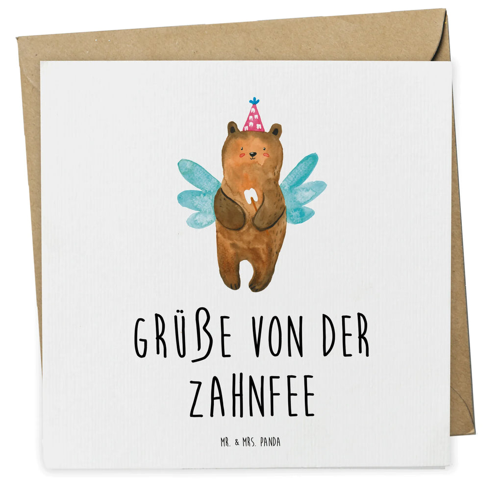 Deluxe Karte Bär Zahnfee Geburtstagskarte, Hochzeitskarte, Karte, Klappkarte, Glückwunschkarte, Hochwertige Klappkarte, Hochwertige Grußkarte, Einladungskarte, Grußkarte, Bär, Teddy, Teddybär, Milchzahn, Erster Zahn, Fee, Zahnfee